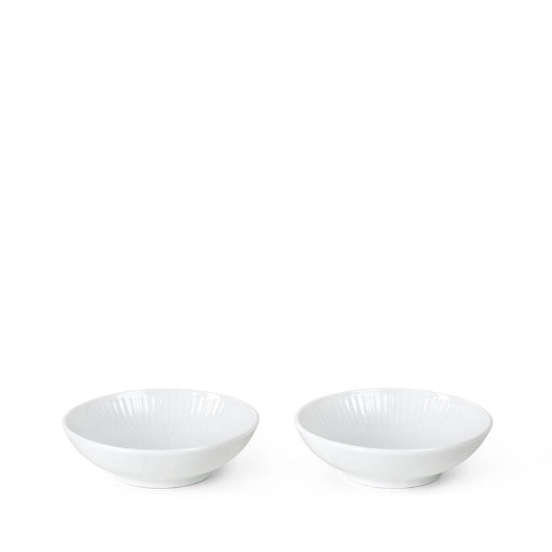 Royal Copenhagen Hvid Riflet Skål 2 stk. 9 cl