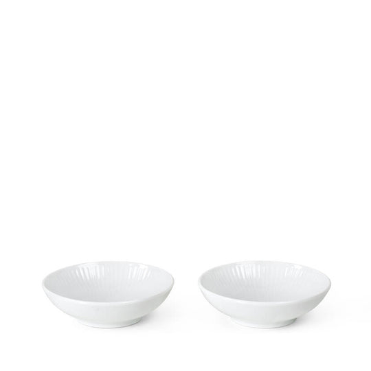 Royal Copenhagen Hvid Riflet Skål 2 stk. 9 cl