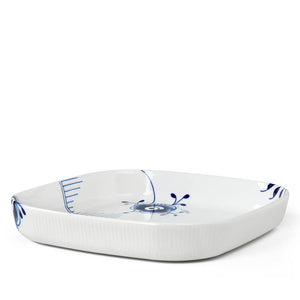Royal Copenhagen Blå Mega Riflet Firkantet Ovnfast Fad - 30 cm