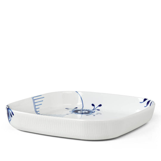 Royal Copenhagen Blå Mega Riflet Firkantet Ovnfast Fad - 30 cm