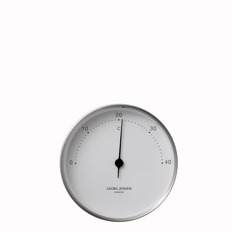 Georg Jensen Henning Koppel termometer 10 cm stål/hvid