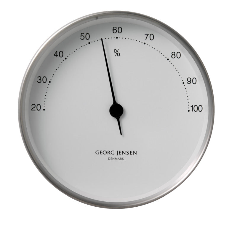 Georg Jensen Henning Koppel hygrometer 10 cm stål/hvid