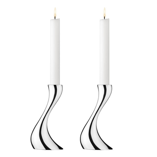 Georg Jensen Cobra lysestage - rustfrit stål - H16 cm / 2 stk