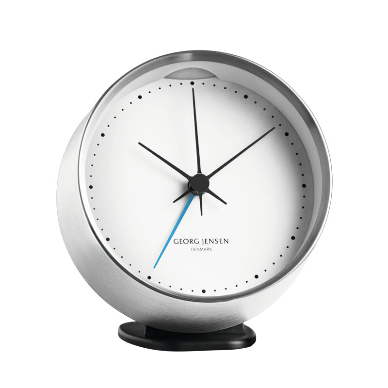 Georg Jensen Henning Koppel ur med alarm - stål/hvid - 10 cm