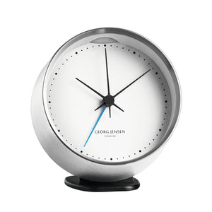 Georg Jensen Henning Koppel ur med alarm - stål/hvid - 10 cm