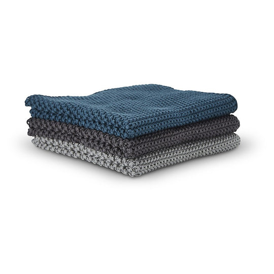 Karklud 3 stk. 30x30 cm grå/sort