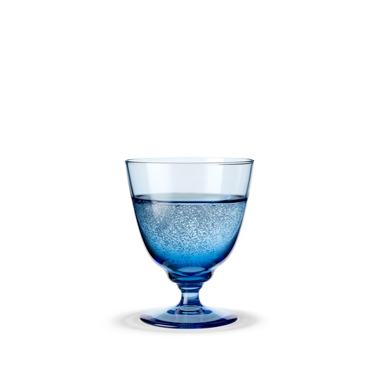 Holmegaard Flow vandglas på fod 35 cl blå