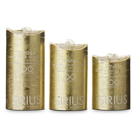 Sirius Tenna LED bloklys 12,5 cm guld