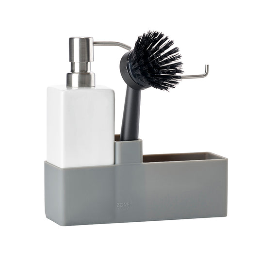 Zone Opvaskesæt - 3 dele cool grey/hvid