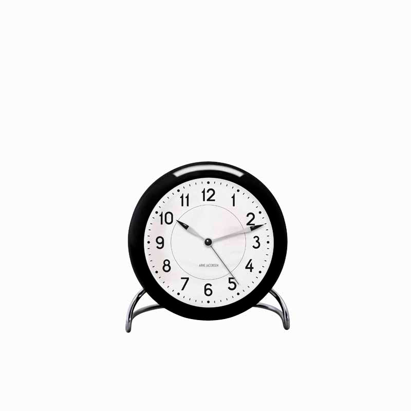 Arne Jacobsen bordur/vækkeur m. alarm - sort