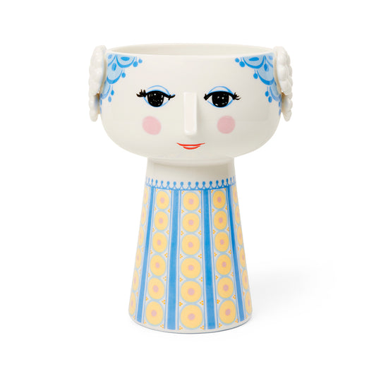 Bjørn Wiinblad Eva vase - blå - 18,5 cm