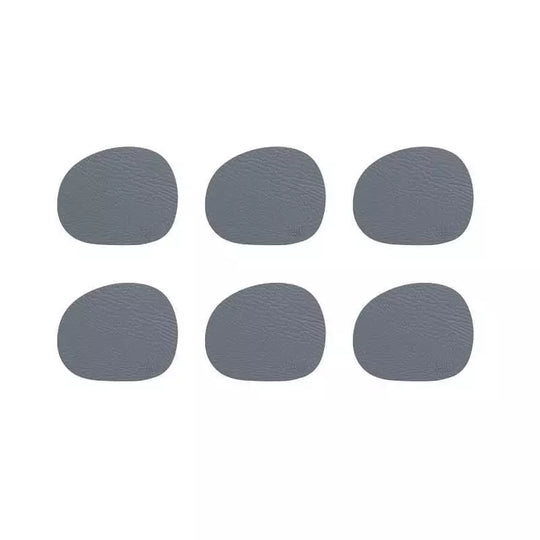RAW Coaster recycled læder grå 6 stk