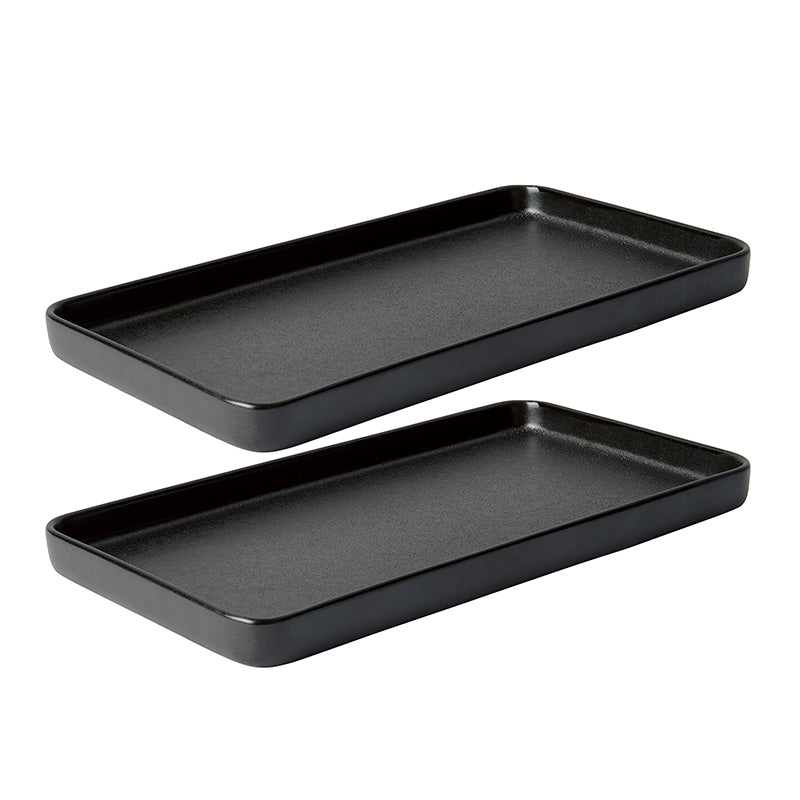 Aida RAW Titanium Rektangulær fad - Black - 34 cm / 2 stk