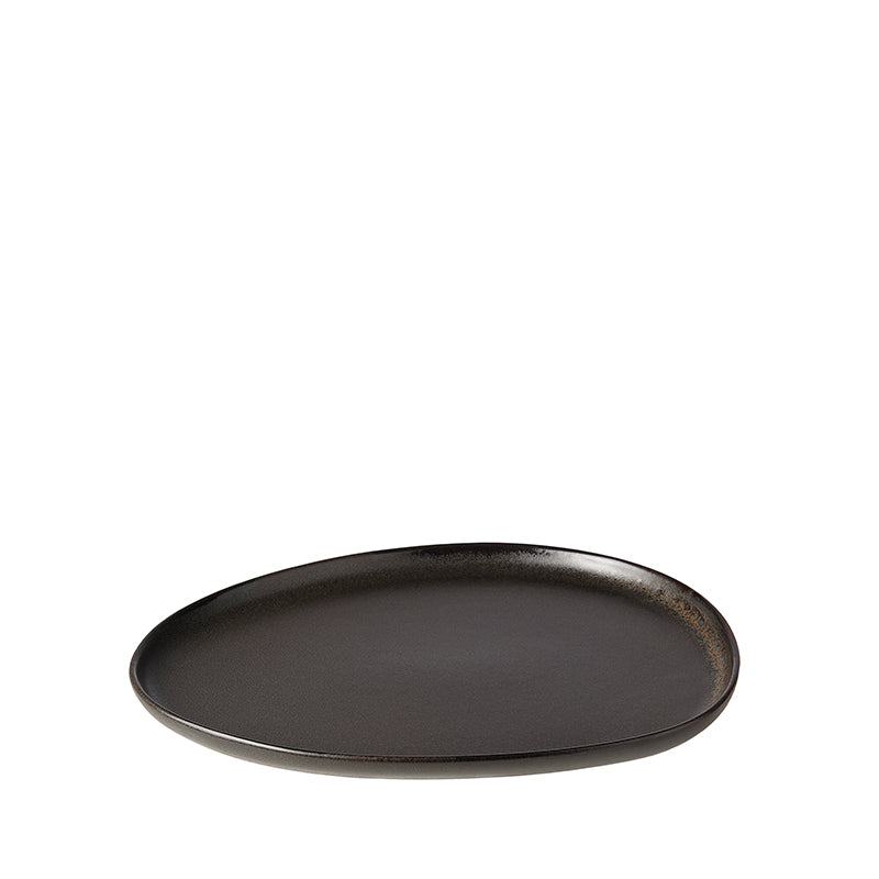 Aida Raw Organic Frokosttallerken - Titanium Black - 24x21 cm