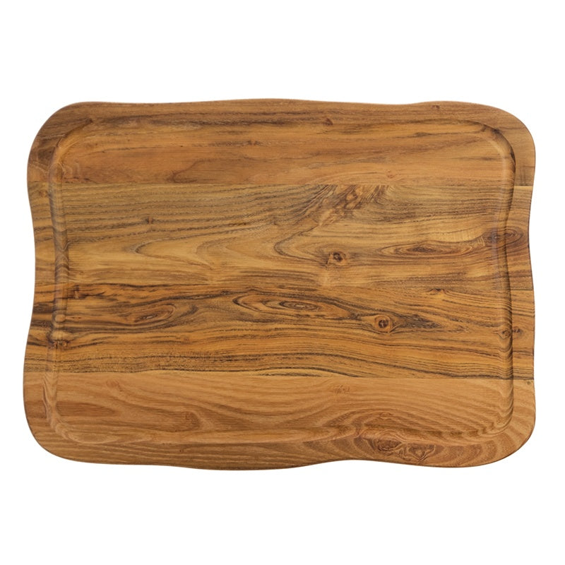 Aida RAW Skærebræt Med Saftrille - Teak - 45 x 33 Cm