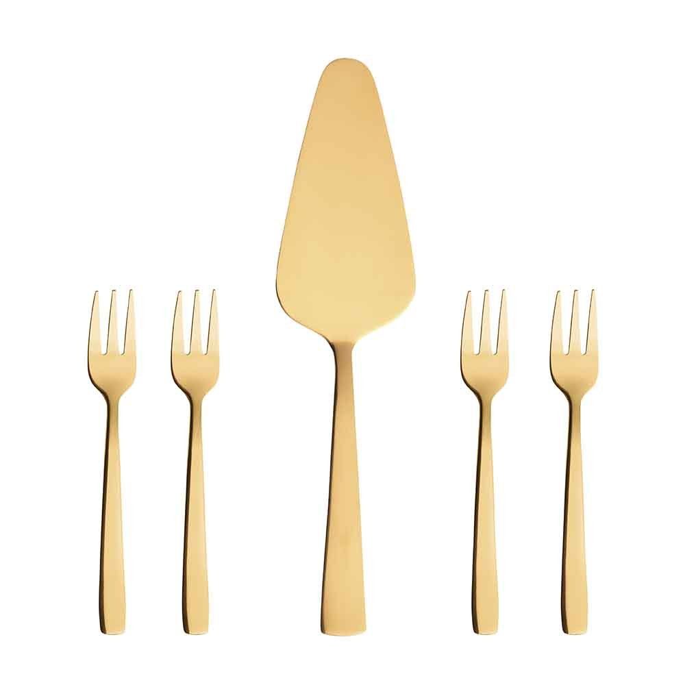 Aida RAW kagesæt - guld - 5 dele