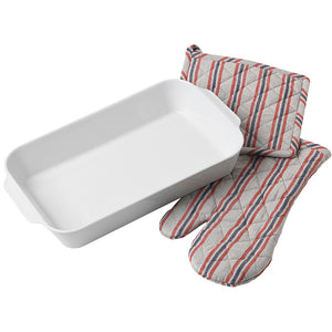 Pillivuyt stegefad 38x21 cm med tekstiler