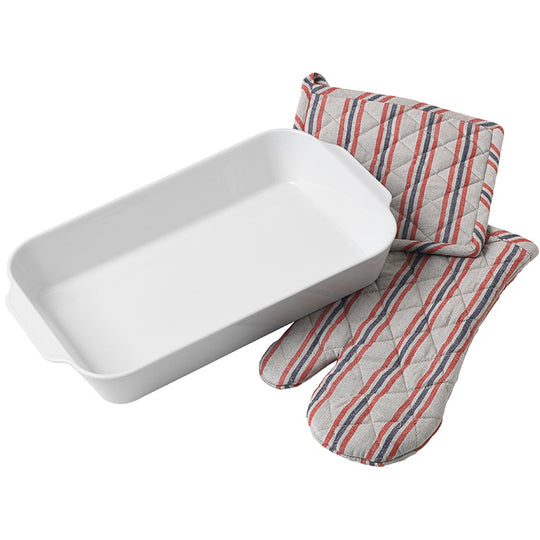 Pillivuyt stegefad 38x21 cm med tekstiler