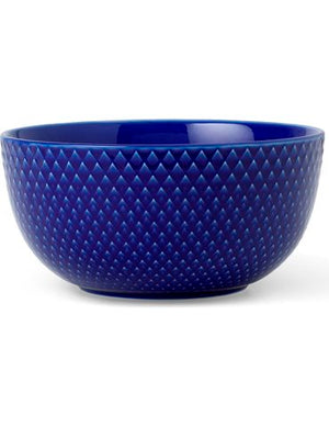Lyngby Porcelæn Rhombe skål 13 cm mørk blå