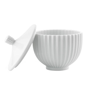 Lyngby Porcelæn bonbonniere hvid 10 cm