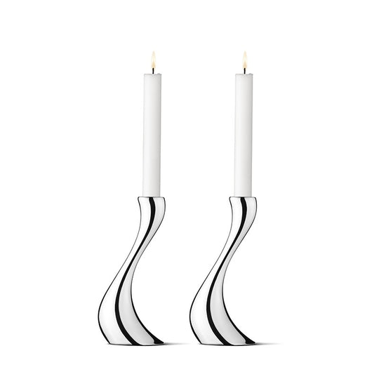 Georg Jensen Cobra lysestage - rustfrit stål - H20 cm / 2 stk