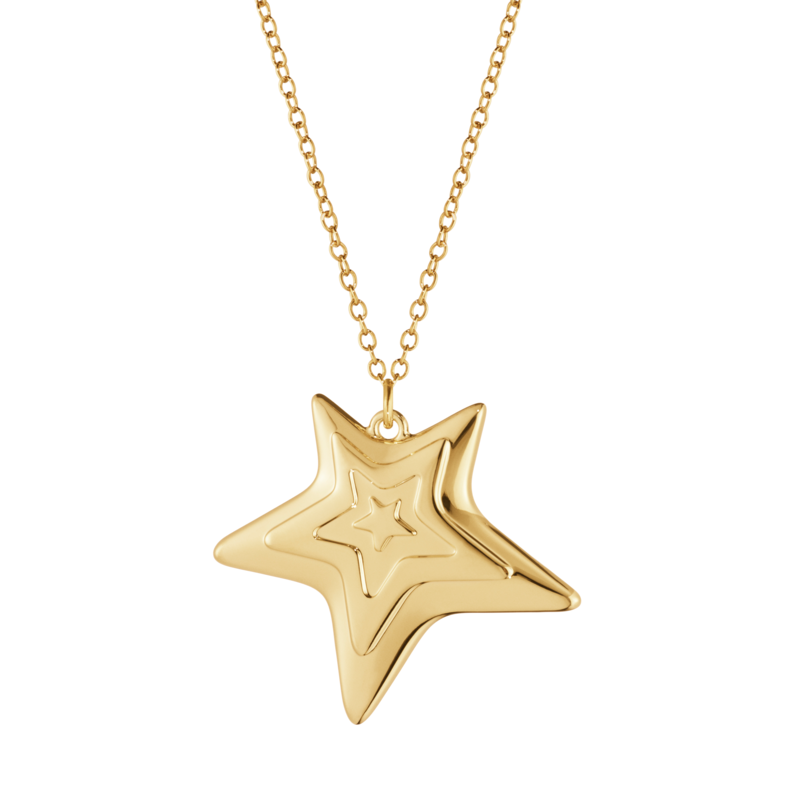 Georg Jensen 2021 ornament femtakket stjerne i kæde forgyldt