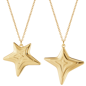 Georg Jensen 2021 ornament fire- og femtakket stjerne i kæde forgyldt