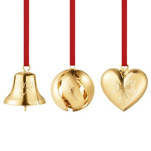 Georg Jensen Ornamenter Sæt med 3 Stk. Guldbelagt 2022