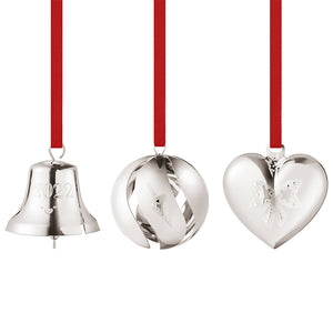 Georg Jensen Jul 2022 Sæt Med 3 stk. Ornamenter Palladium