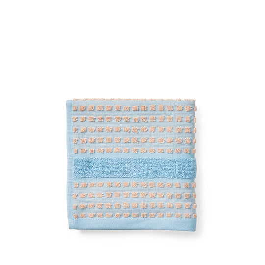 Juna Check vaskeklud lyseblå/sand 30x30 cm