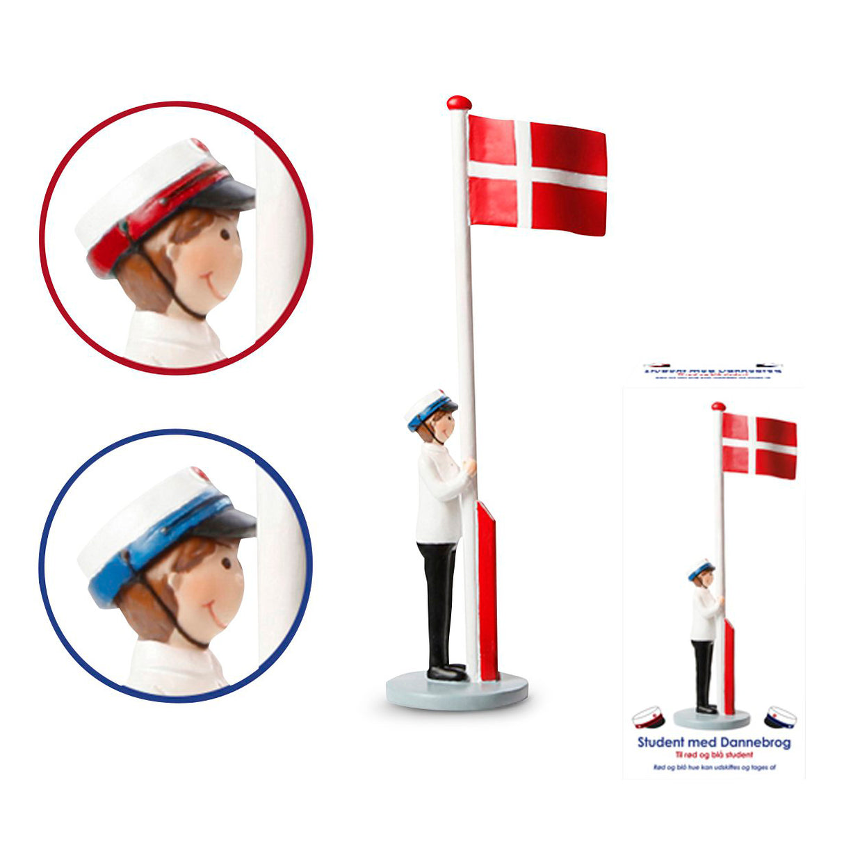 Det Gamle Apotek student med flag dreng 31 cm