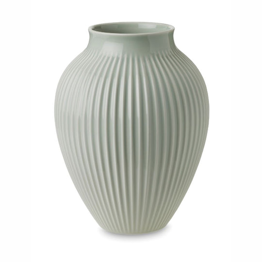 Knapstrup vase riller grøn 27 cm