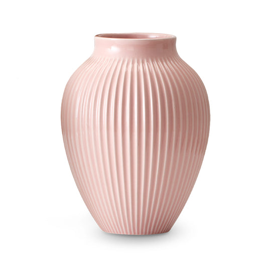 Knapstrup vase riller lyserød 27 cm