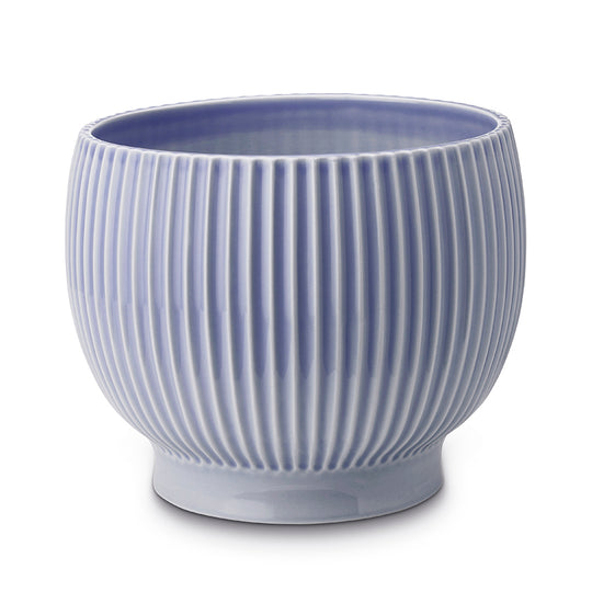 Knabstrup Keramik urtepotteskjuler med riller large - Lavendelblå