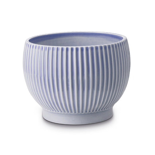 Knabstrup Keramik urtepotteskjuler med riller medium - Lavendelblå
