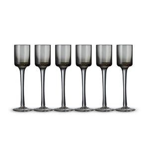 Lyngby Glas snapseglas grå 6 stk 5 cl
