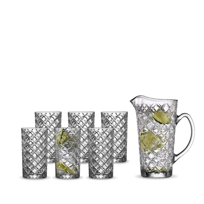 Lyngby Glas Diamond kandesæt 7 dele