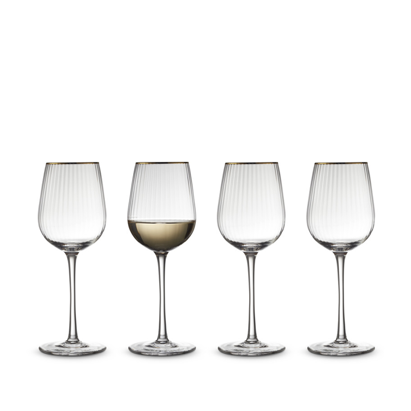 Lyngby Glas Palermo Hvidvinsglas Gold 4 Stk. 30 Cl