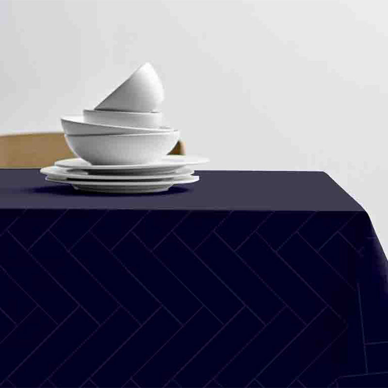 Södahl Damask Dug Tiles 140x270 - indigo