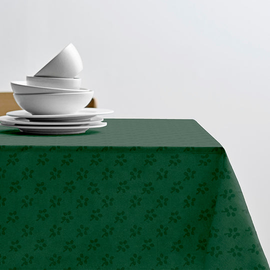 Södahl Forget-me-not damaskdug green dug 160 cm i diameter