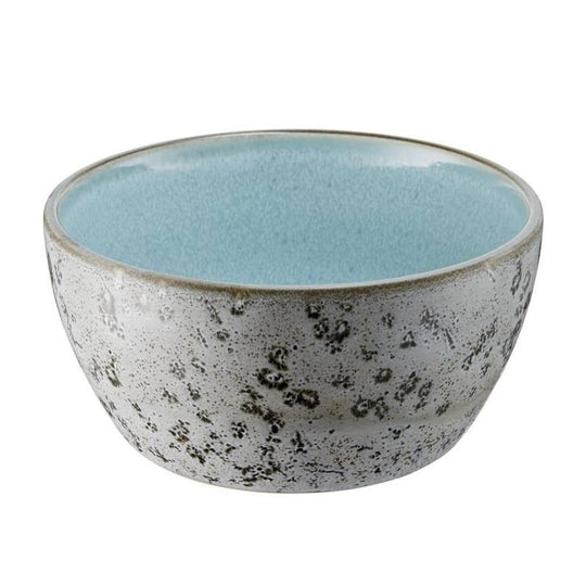 Bitz skål i stentøj - grå/lysblå - 12 cm