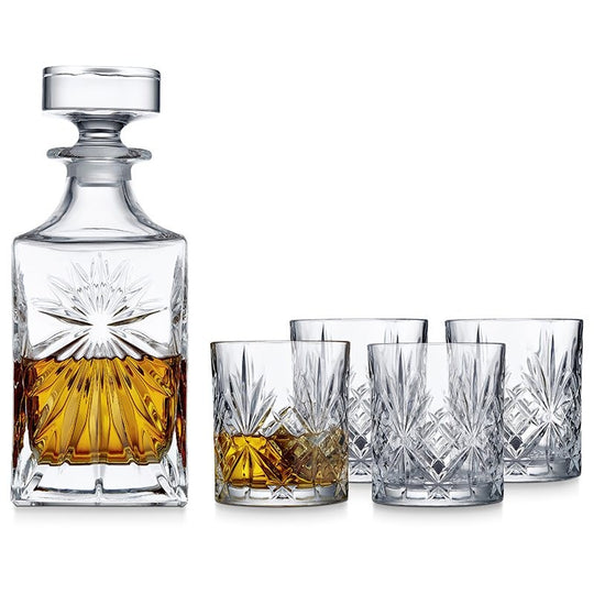 Lyngby Glas Melodia whiskysæt 5 dele