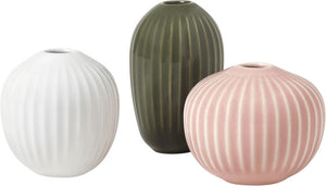 Kähler Hammershøi Vase Miniature 3-pak nude/grøn