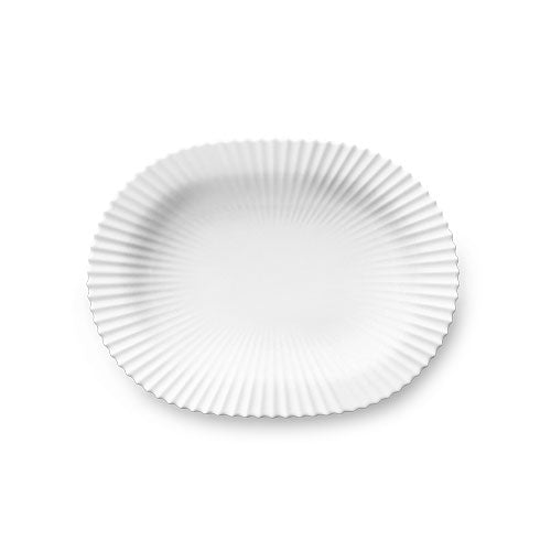 Lyngby Oval Serveringsfad, Dyb, 25cm