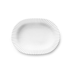 Lyngby Oval Serveringsfad, Dyb, 25cm