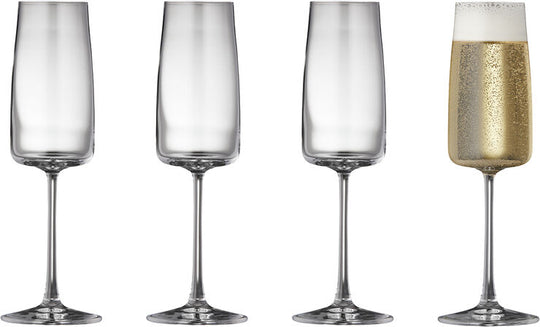 Lyngby Glas Zero Champagneglas 4 stk 30 cl