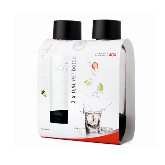 AGA/AQVIA PET flaske - sort - 0,5 liter / 2 stk
