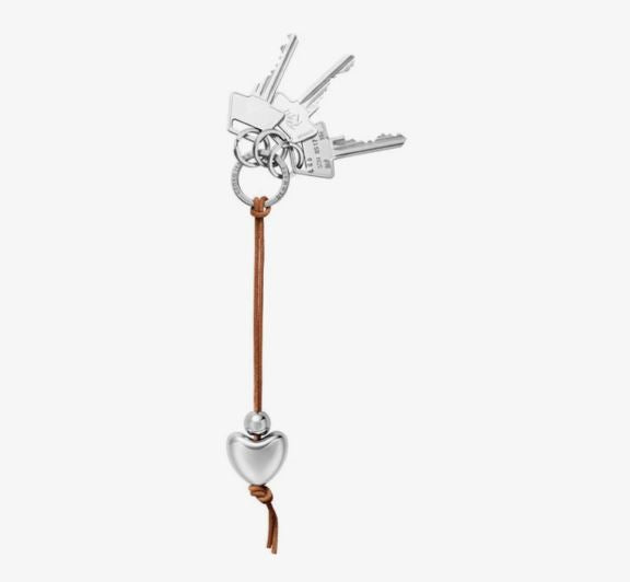 Georg Jensen Nøglering Hjerte - med Læderstrop