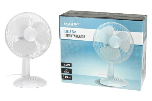 Bordventilator 3 hastigheder - hvid - 30 cm