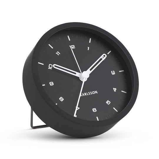 Karlsson vækkeur ø:9 cm, sort.